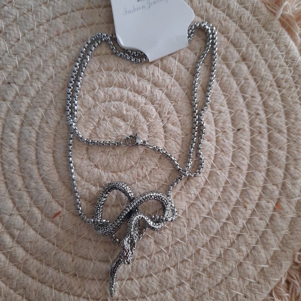 Snake Pendant Gothic Pendant Necklace - Stainless Steel, NEW!